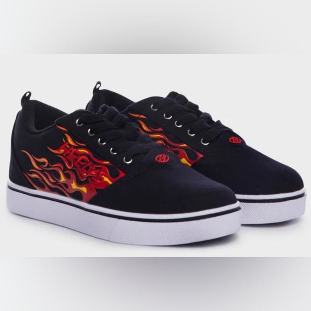 Heelys Pro 20 Black Flame Print Skate Skater Kids Shoes Sneakers Youth S2 Video